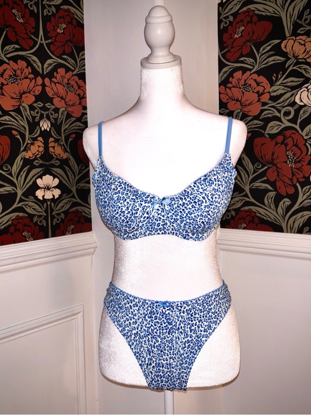 NWT 🌀🩵 VS PINK Blue Leopard Bikini Set - Picture 4 of 15